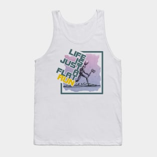 "life is just a flat run" qoute themed graphic design by ironpalette Tank Top